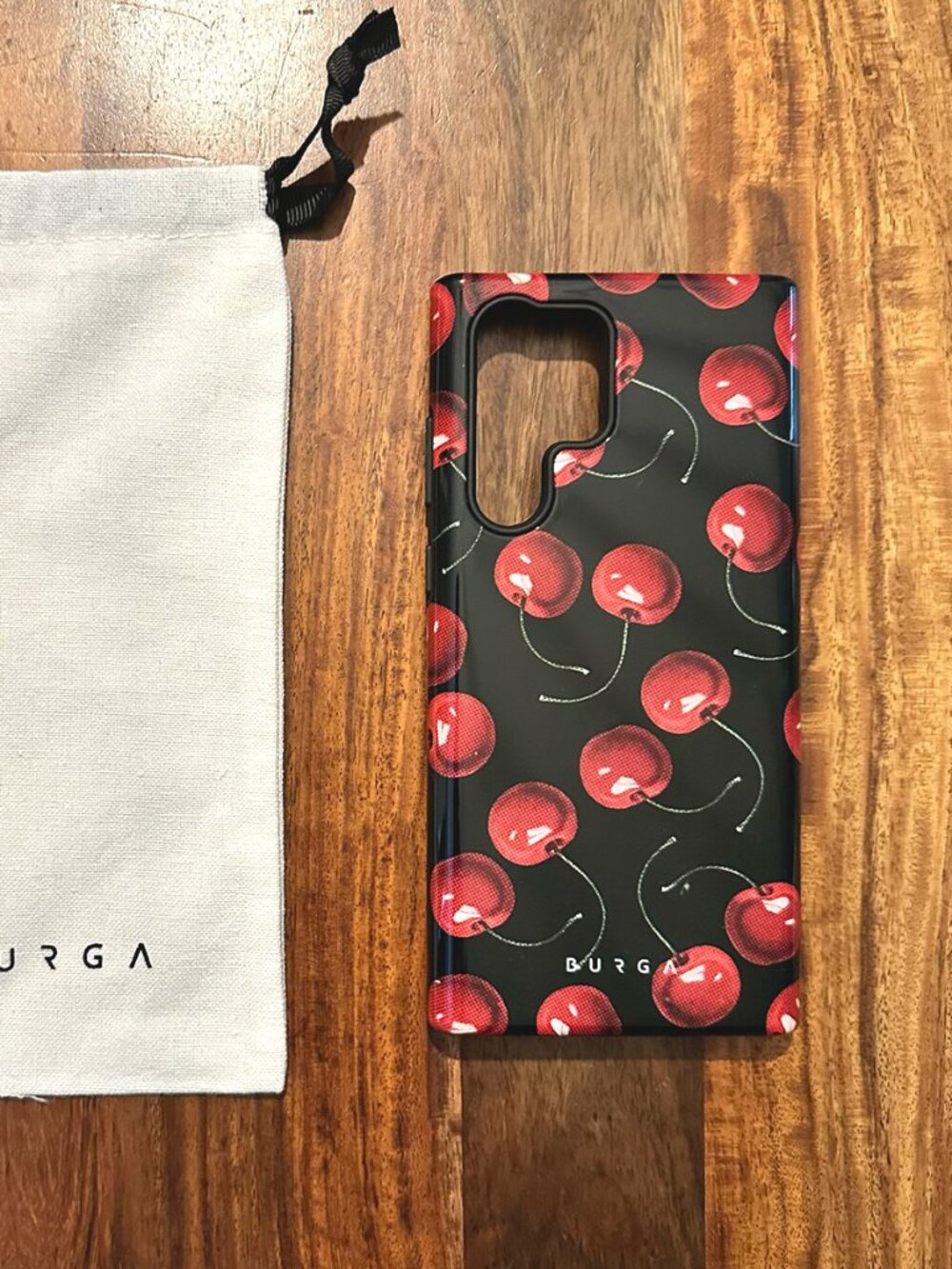 BURGA Phone Case for Samsung Galaxy S22 Ultra, Black / Cherry